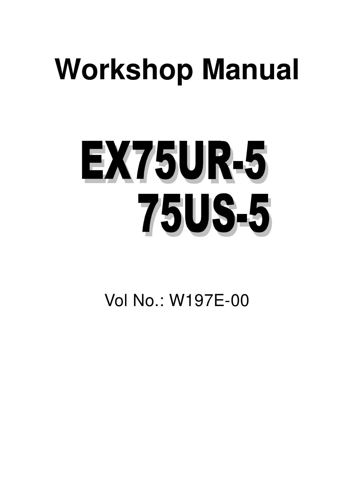 EX75UR-5 EX75US-5 HITACHI Workshop Manual